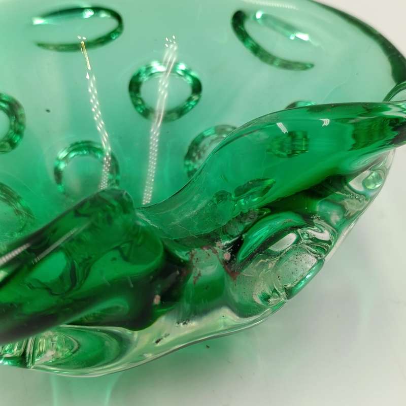 Vintage Green Murano glass ashtray