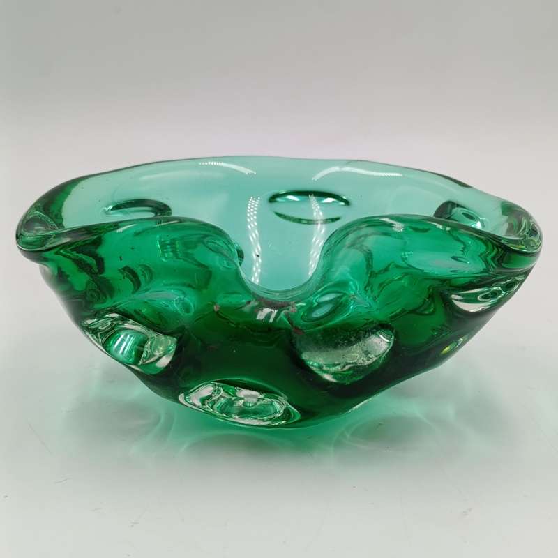 Vintage Green Murano glass ashtray
