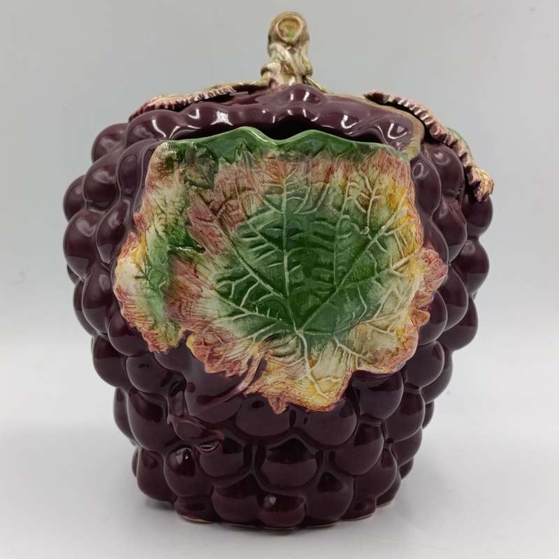 Vintage Majolica style porcelain grape pitcher - no markings
