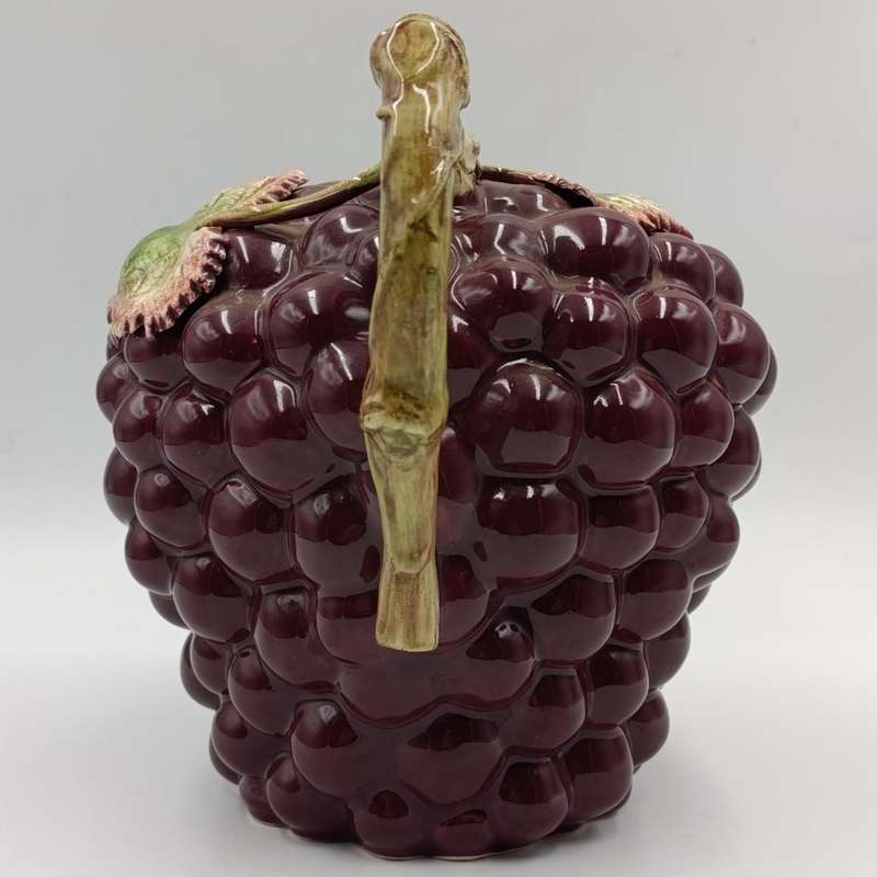 Vintage Majolica style porcelain grape pitcher - no markings