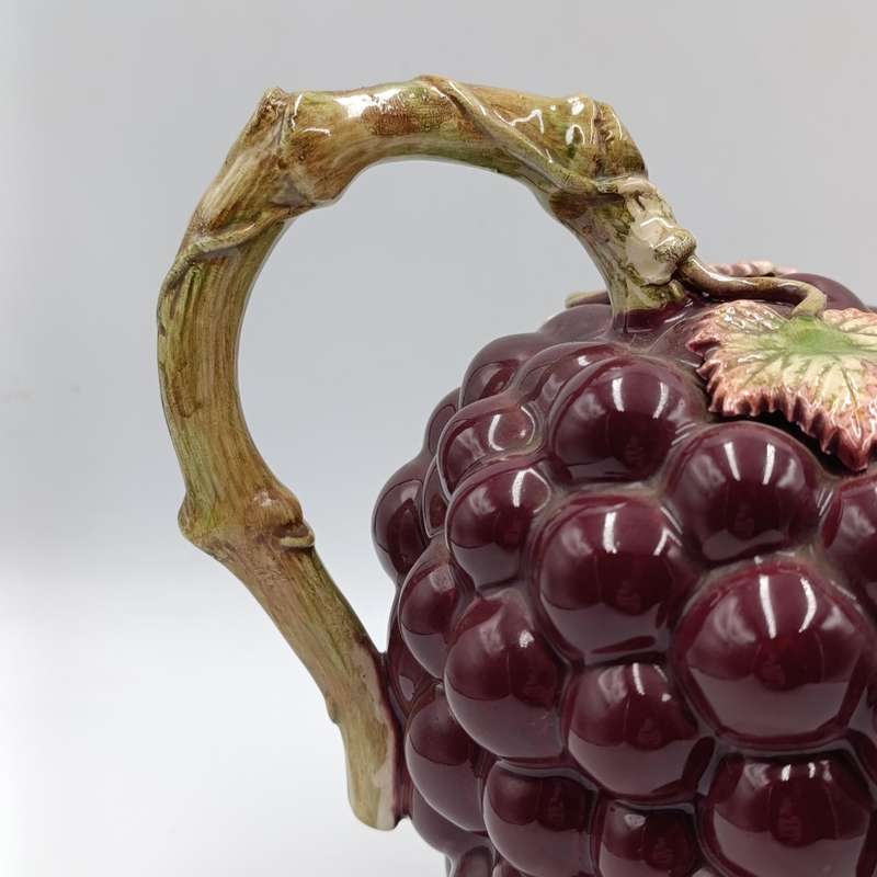 Vintage Majolica style porcelain grape pitcher - no markings