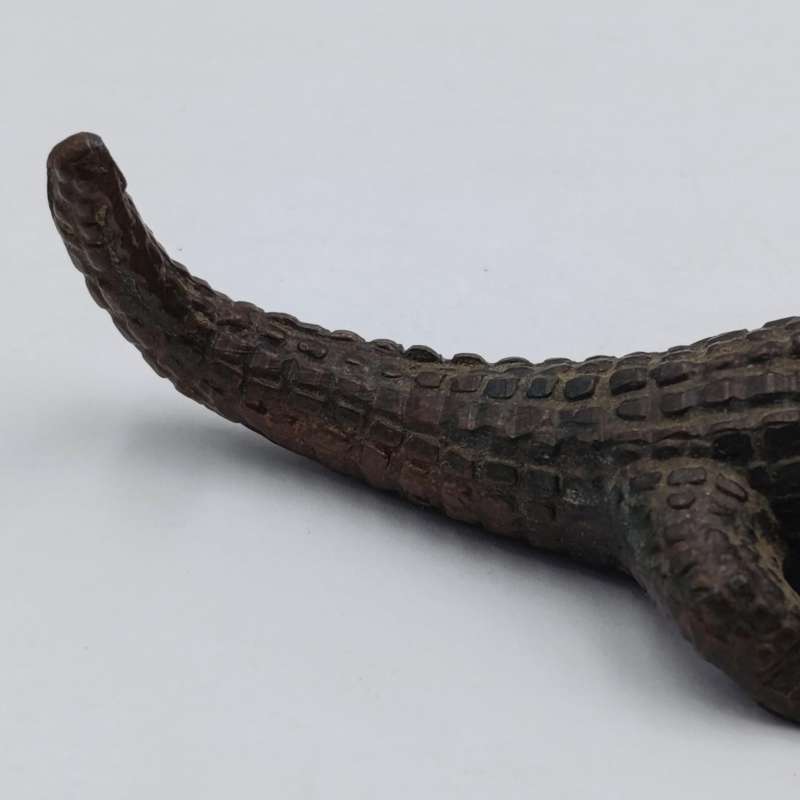 Vintage metal crocodile figurine