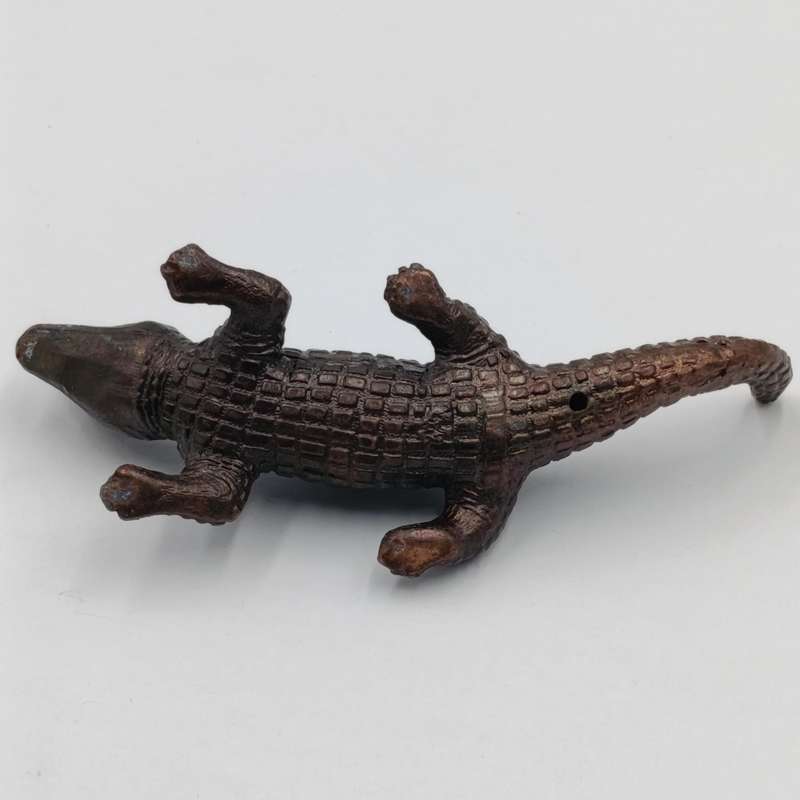 Vintage metal crocodile figurine