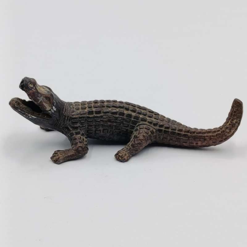 Vintage metal crocodile figurine