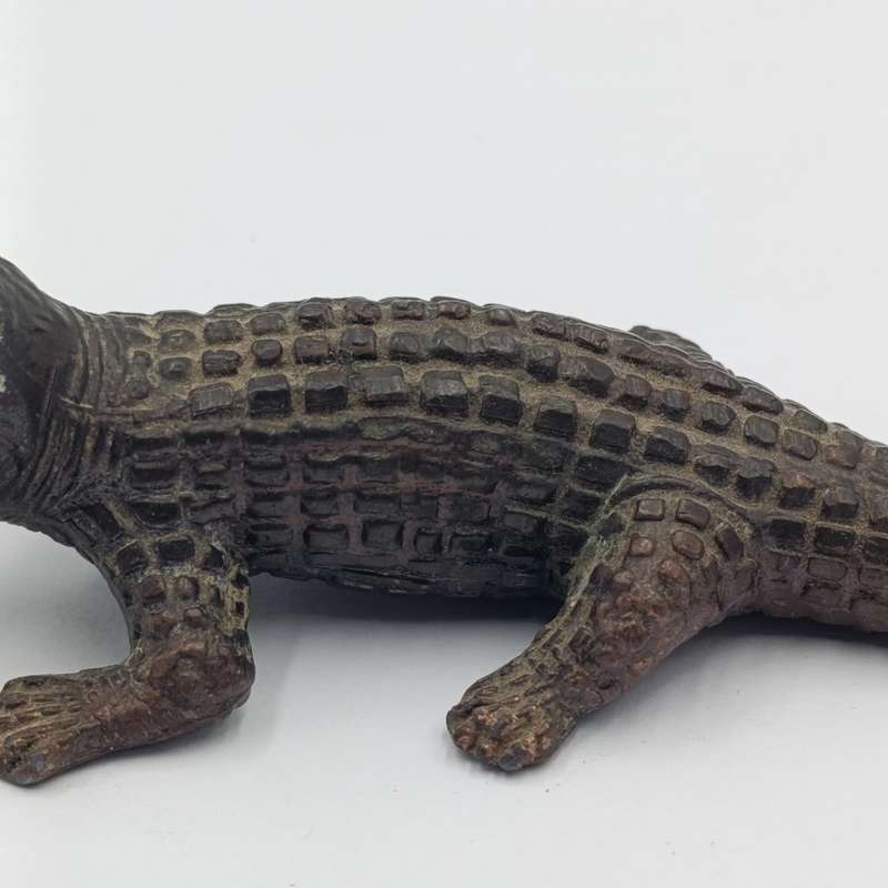 Vintage metal crocodile figurine