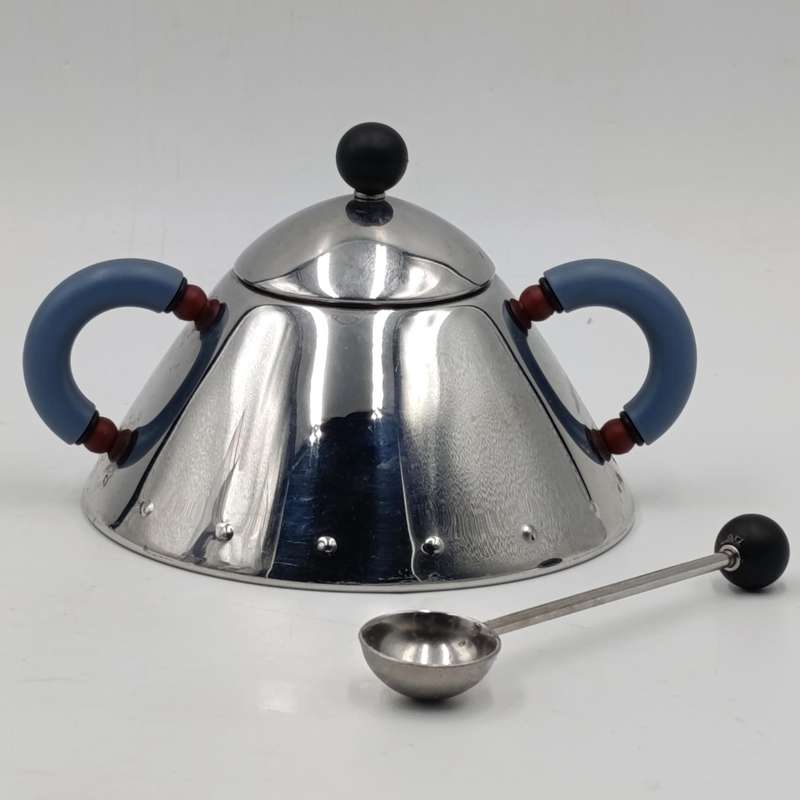 Michael Graves Alessi sugar bowl with spoon