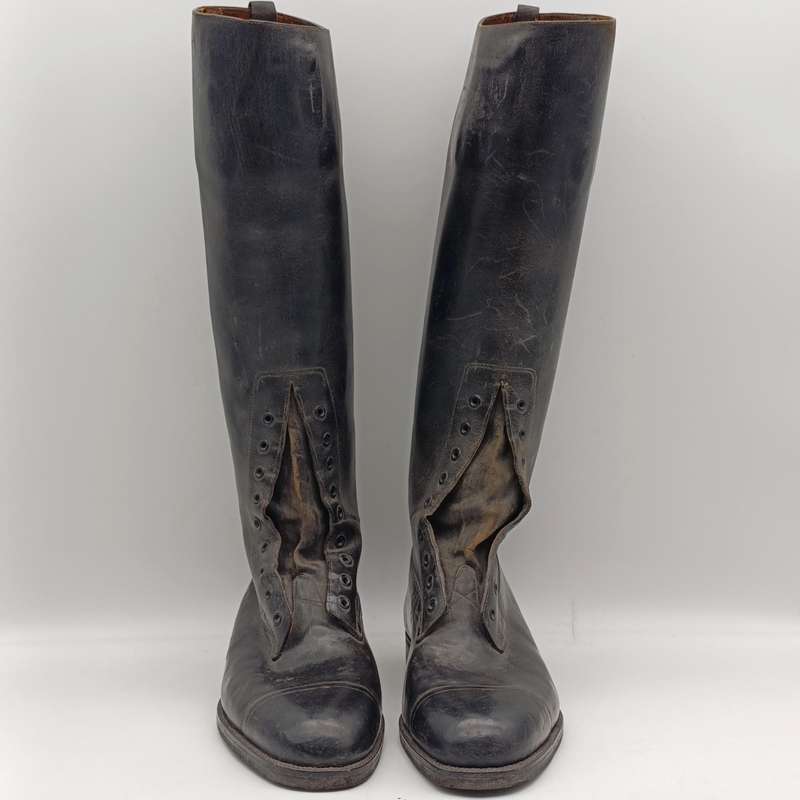 Pair of WW1 Flying Corps Officers black leather boots - looks like size 7