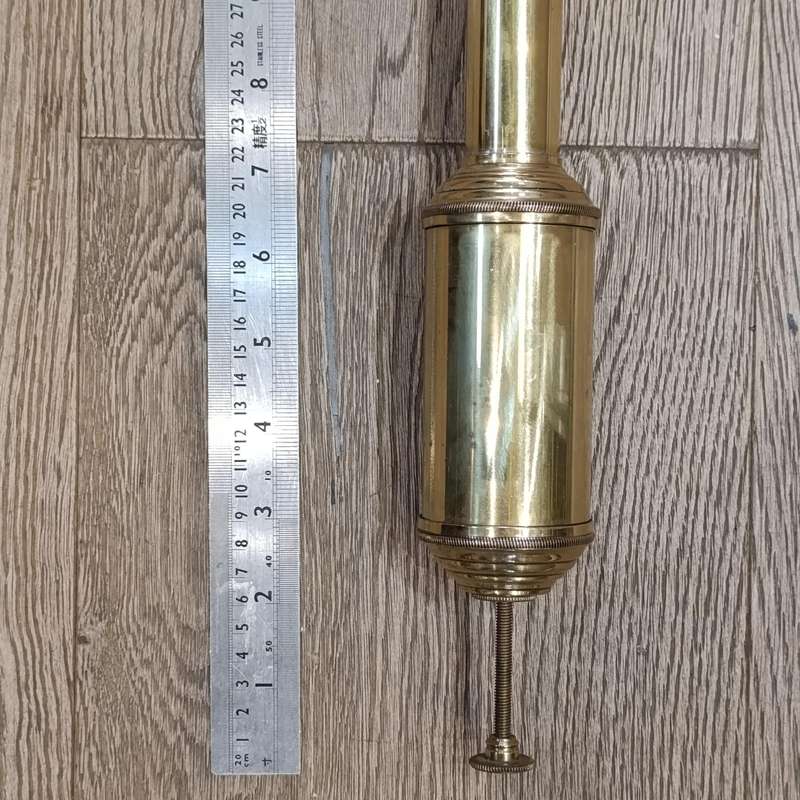 Vintage brass marine ships stick barometer with gimbal