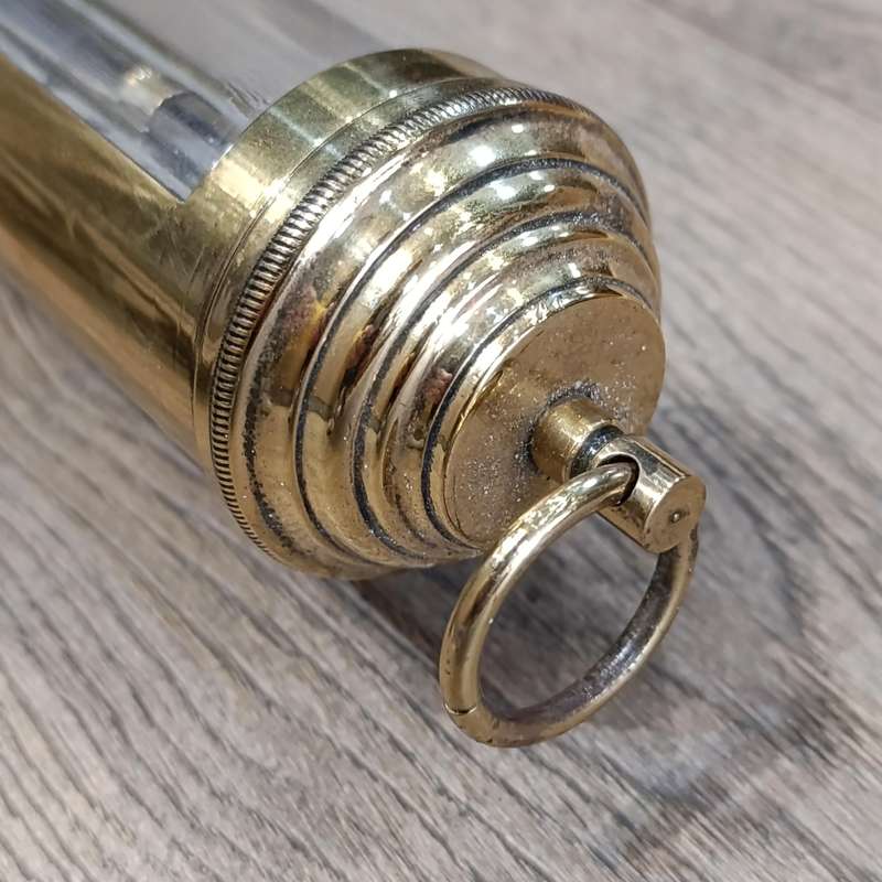Vintage brass marine ships stick barometer with gimbal