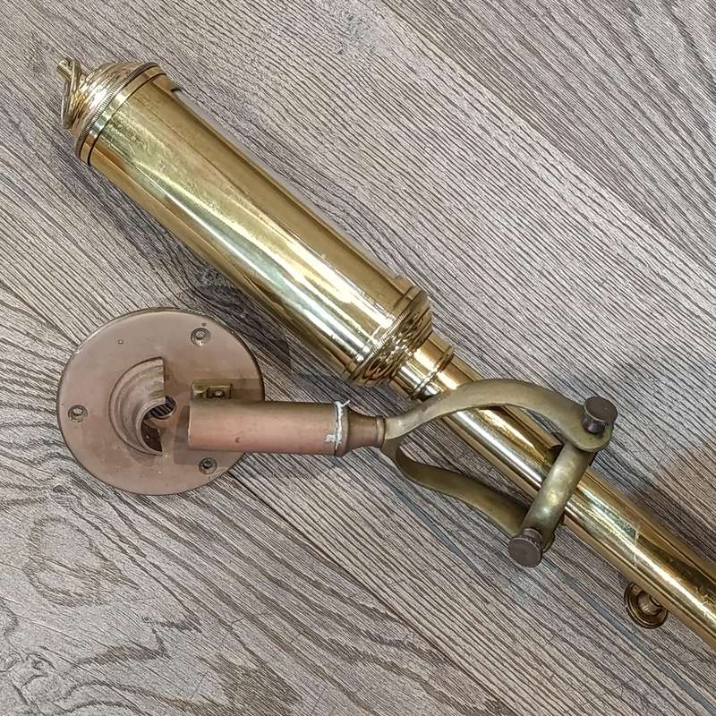 Vintage brass marine ships stick barometer with gimbal