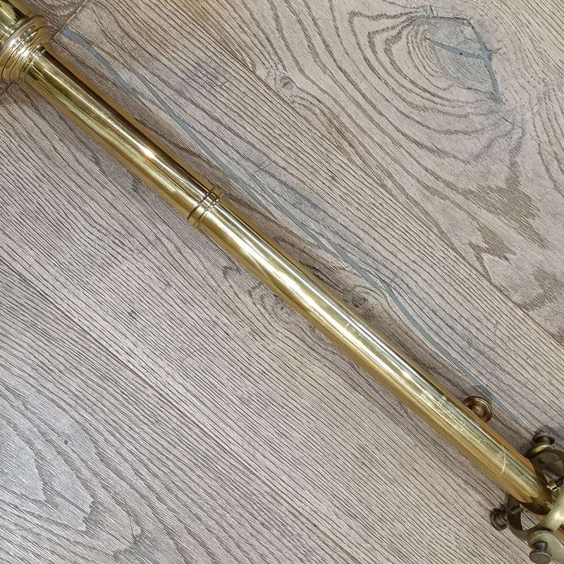 Vintage brass marine ships stick barometer with gimbal