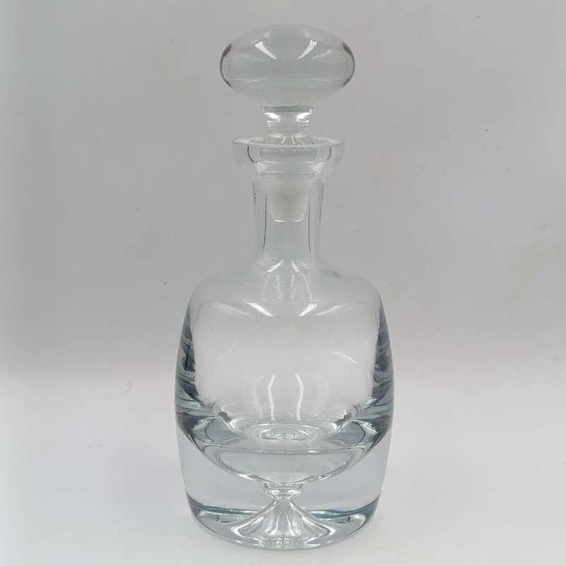 Vintage Krosno Poland crystal decanter - rim damage repaired