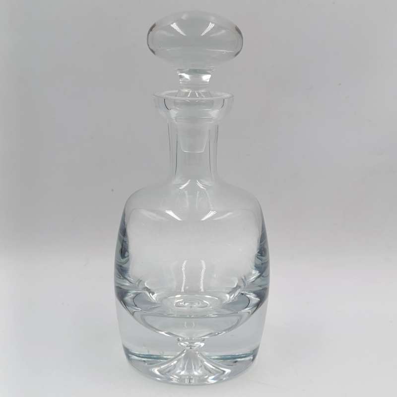 Vintage Krosno Poland crystal decanter - rim damage repaired
