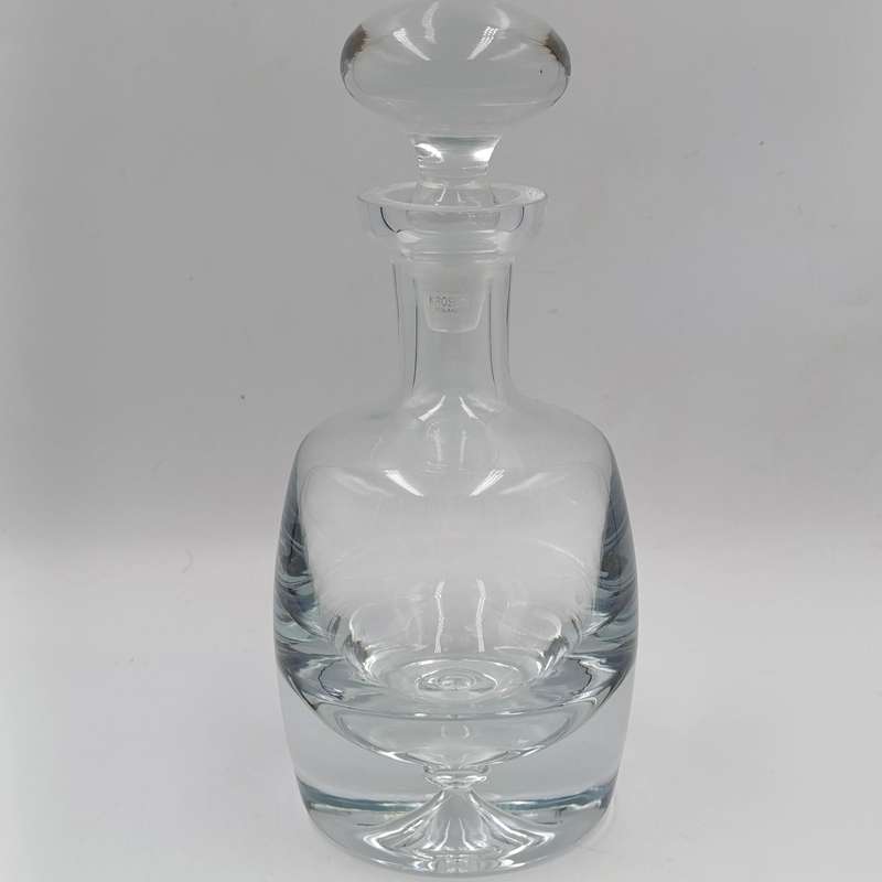 Vintage Krosno Poland crystal decanter - rim damage repaired