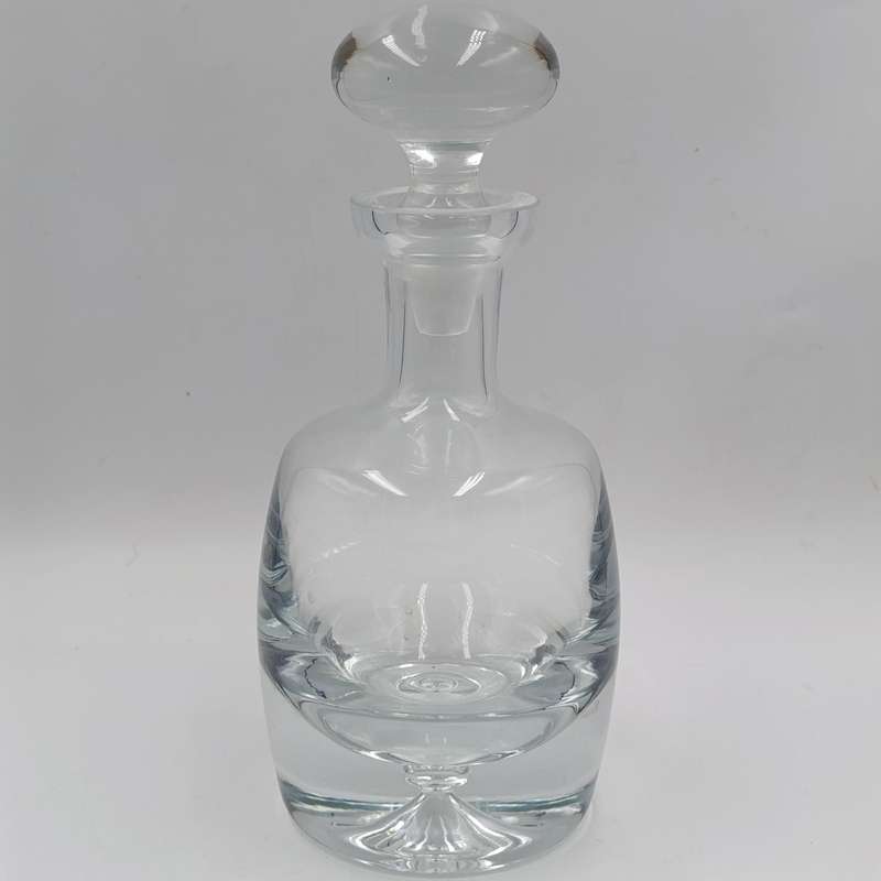 Vintage Krosno Poland crystal decanter - rim damage repaired