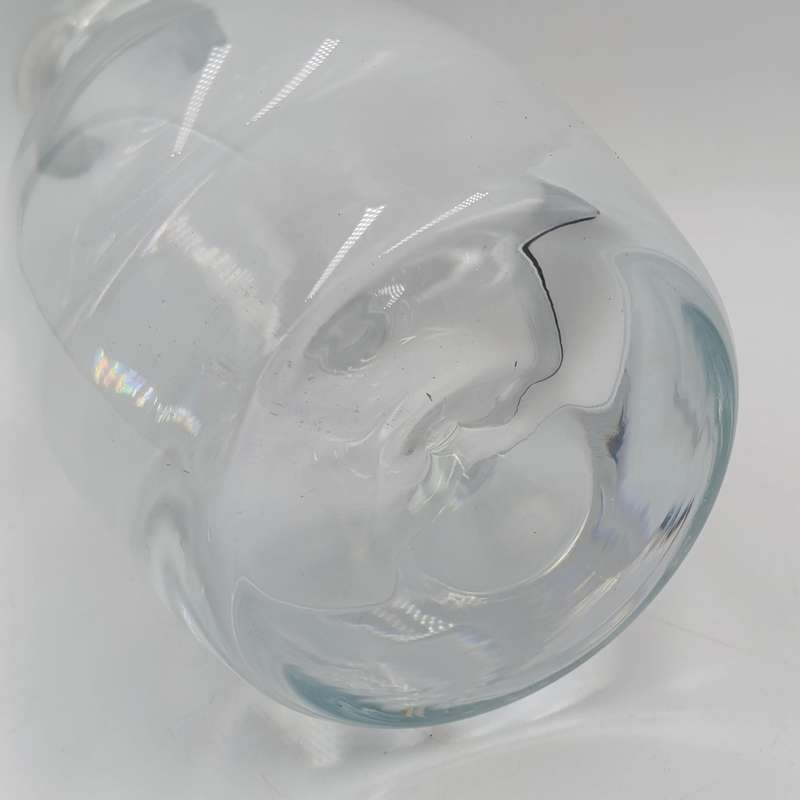 Vintage Krosno Poland crystal decanter - rim damage repaired