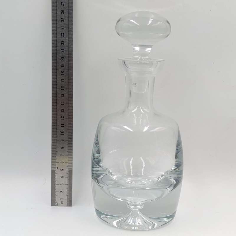 Vintage Krosno Poland crystal decanter - rim damage repaired