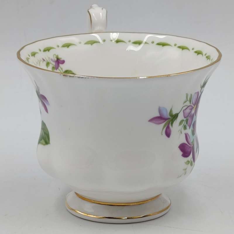 Vintage Royal Albert Violets February flower porcelain trio