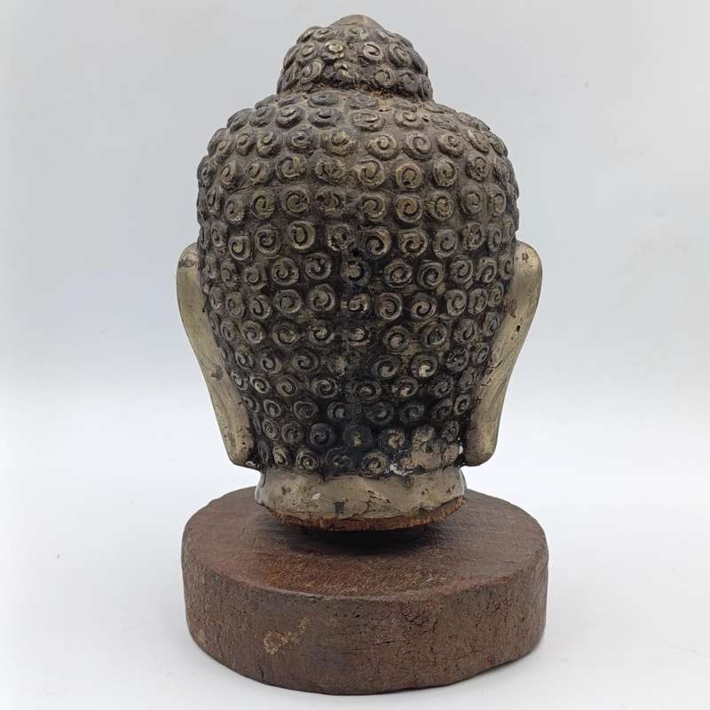 Vintage brass buddha head sculpture