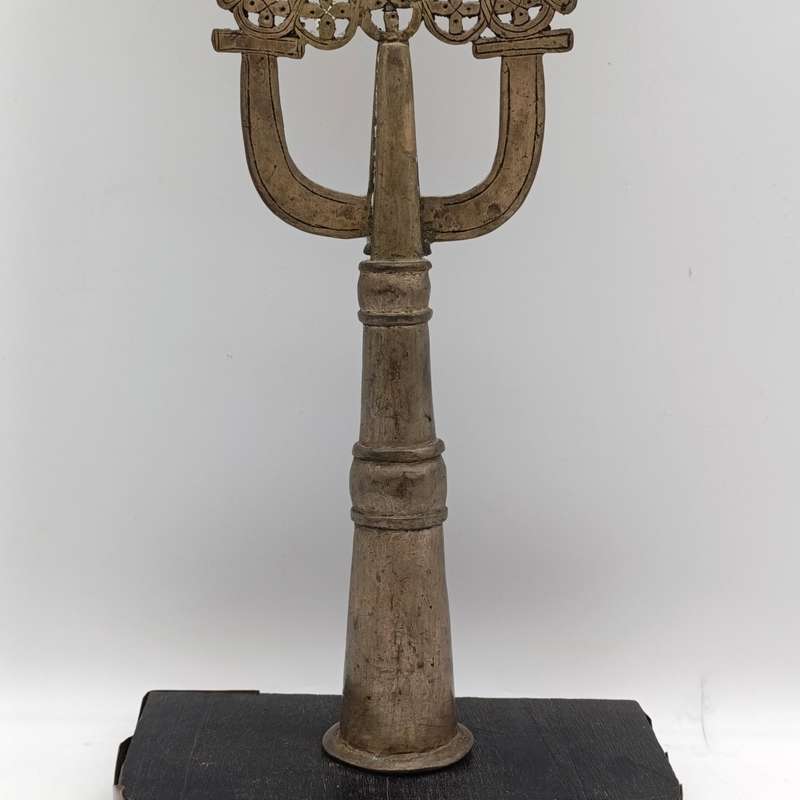 Vintage silvered bronze Ethopian cross sculpture
