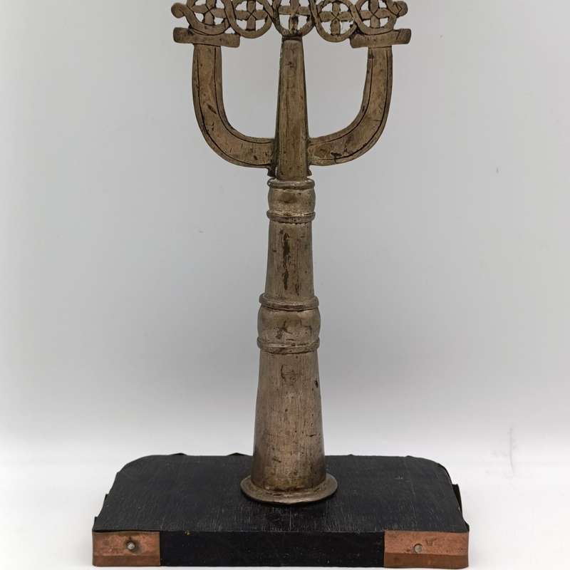 Vintage silvered bronze Ethopian cross sculpture