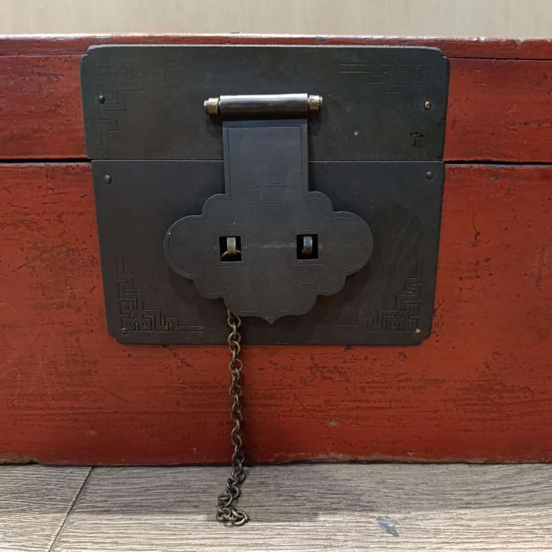 Antique Chinese red wooden box