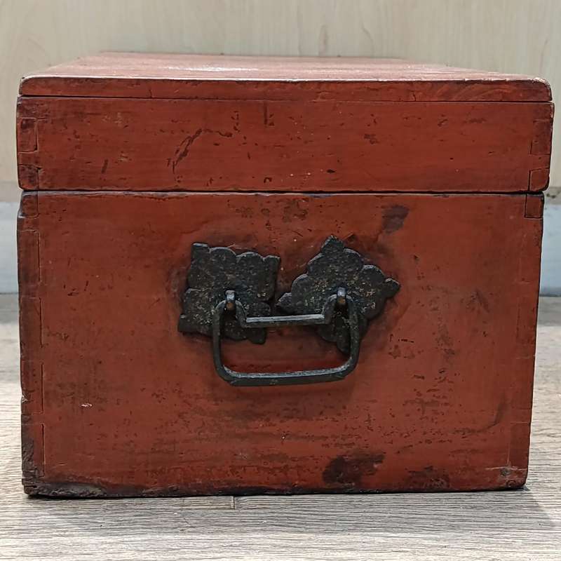 Antique Chinese red wooden box