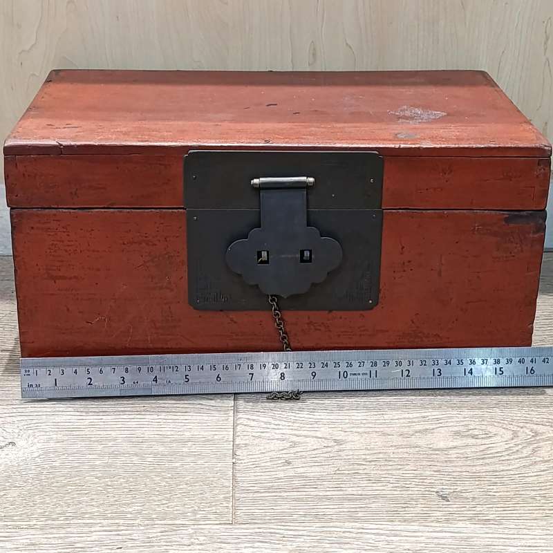 Antique Chinese red wooden box