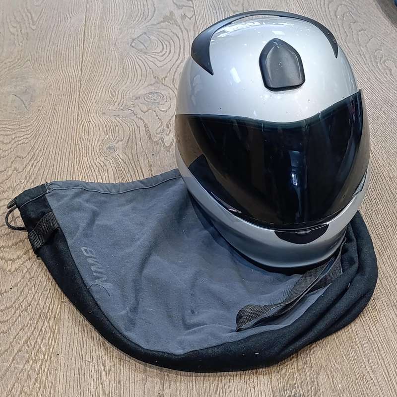 Genuine BMW motorcycle helmet with bag - some minor scuff marks