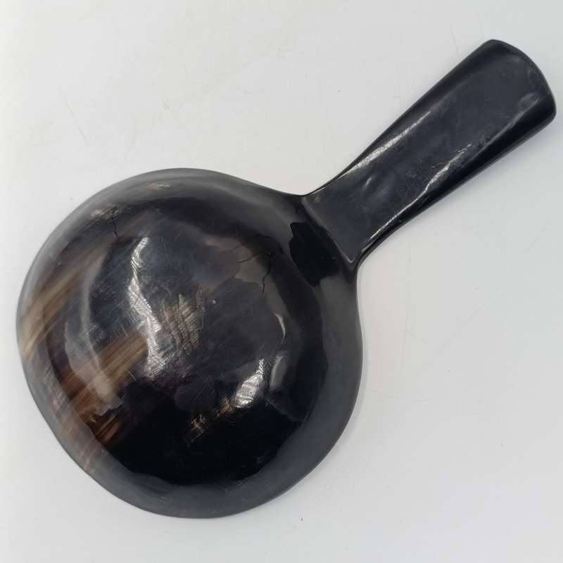 Vintage Salad spoon made from horn with mother of pearl insert