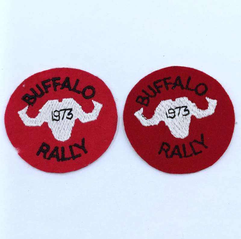 Buffalo Rally Patch 1973 - Red and Claret badges