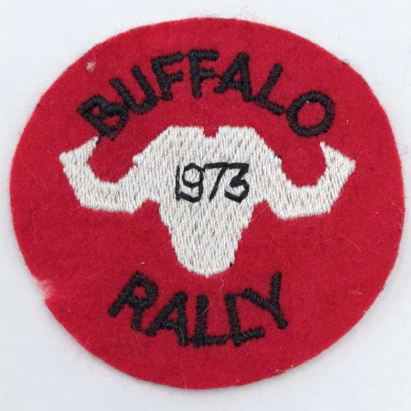 Buffalo Rally Patch 1973 - Red and Claret badges