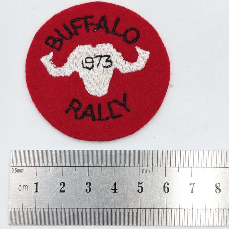 Buffalo Rally Patch 1973 - Red and Claret badges