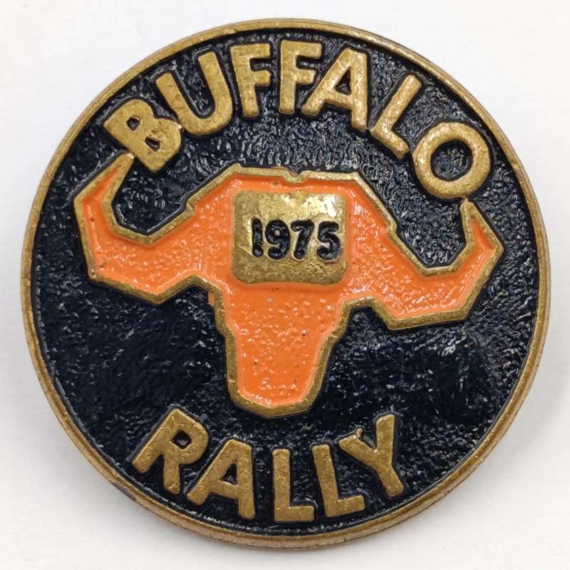 Buffalo Rally 1972, 75 and 77 metal badges