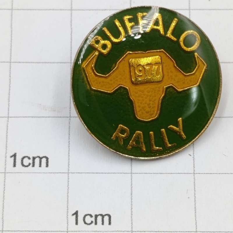 Buffalo Rally 1972, 75 and 77 metal badges