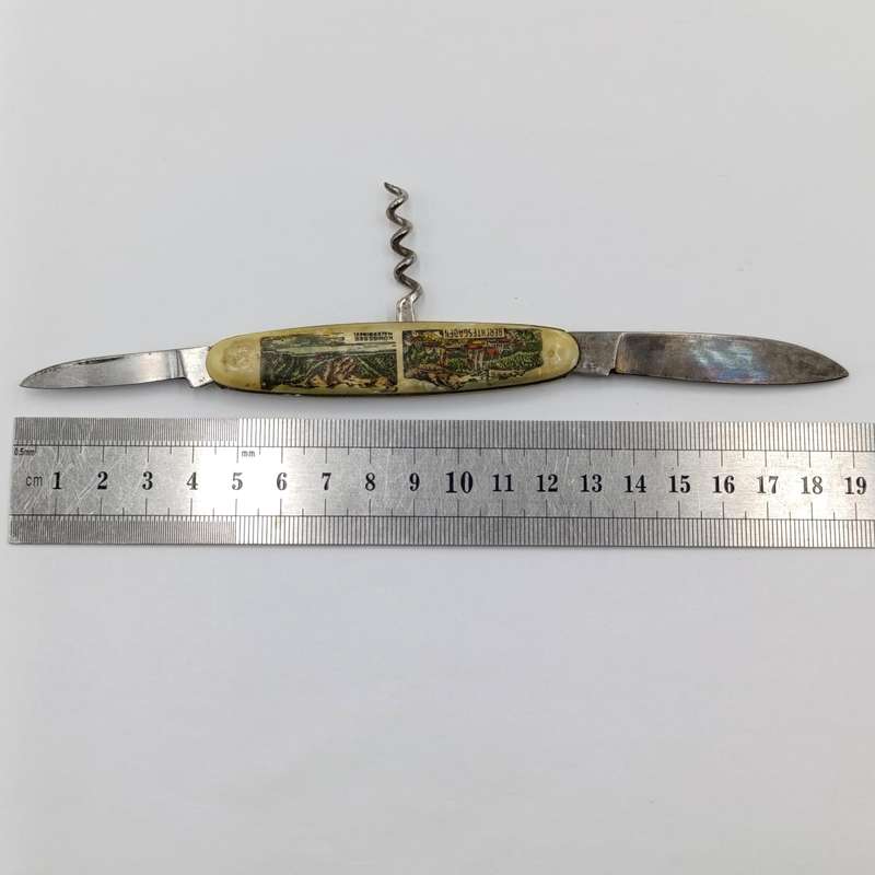 Vintage German pocket knife with pictures of towns