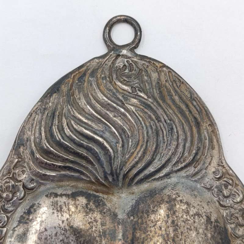 Vintage Ex-Voto sacred heart symbolic offering pendant