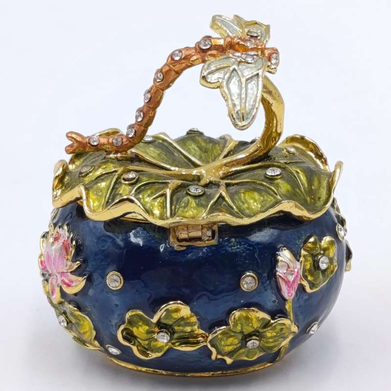 Beautiful Dragonfly floral trinket box