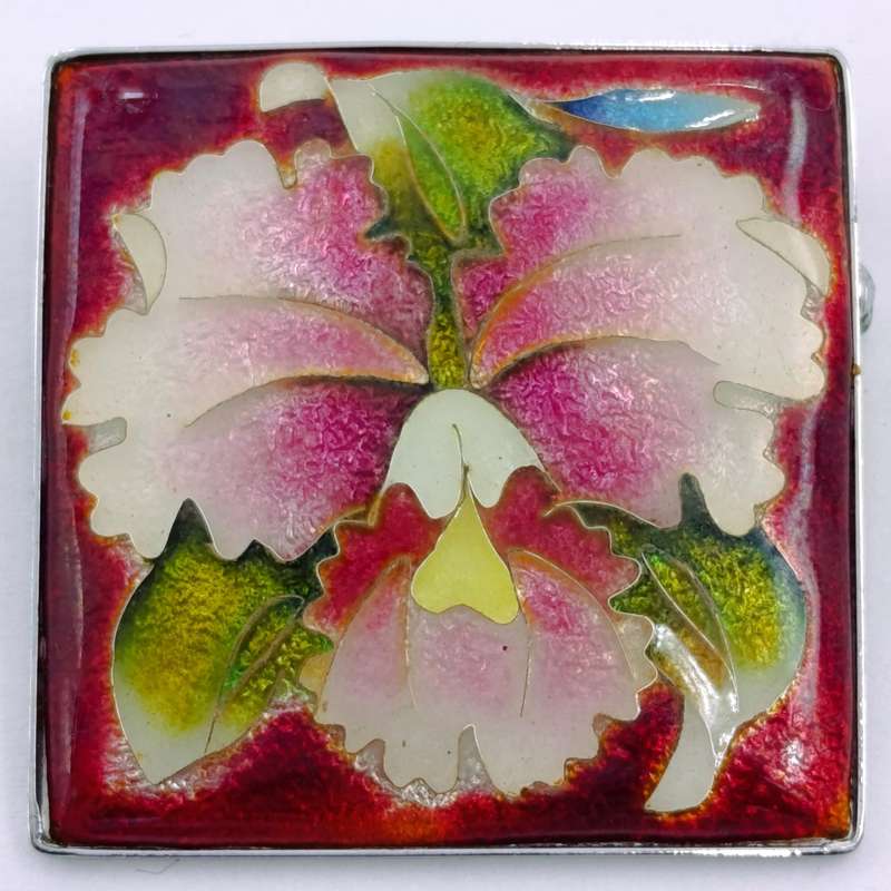 Vintage Ginbari foil flower brooch