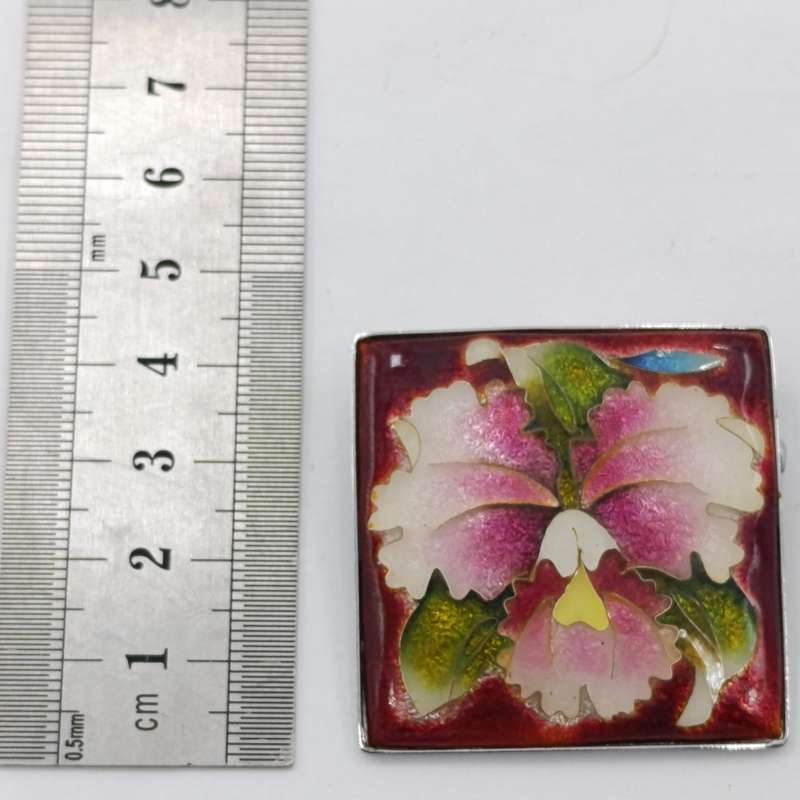 Vintage Ginbari foil flower brooch