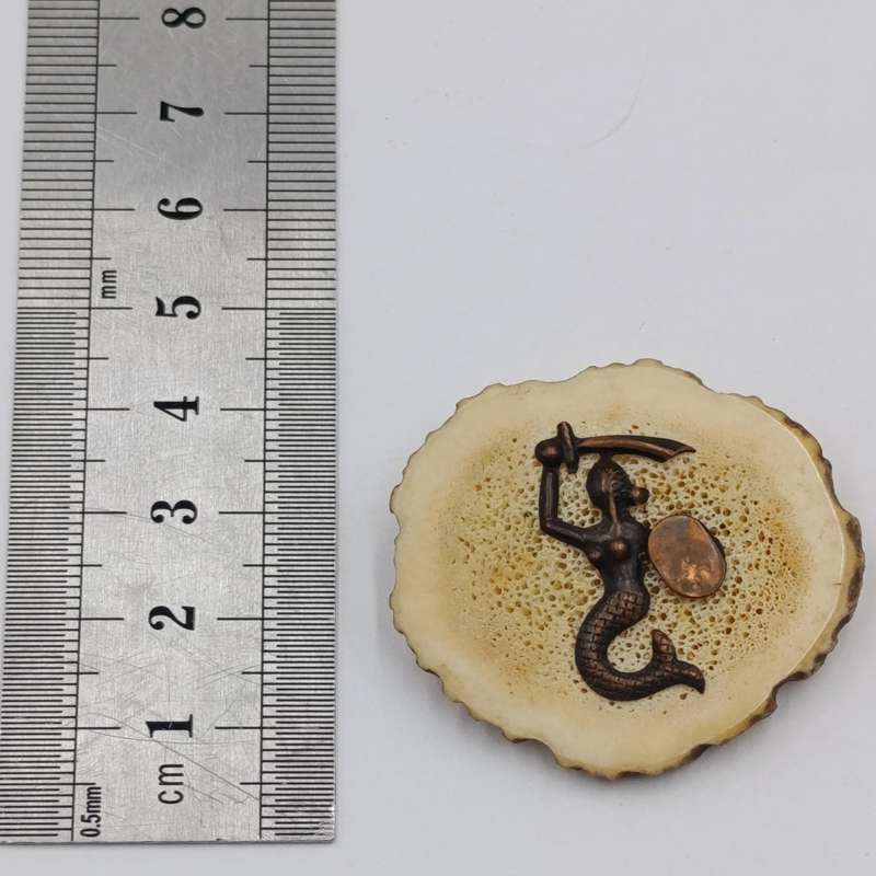 Lot of 3 vintage Mermaid warrior horn brooches