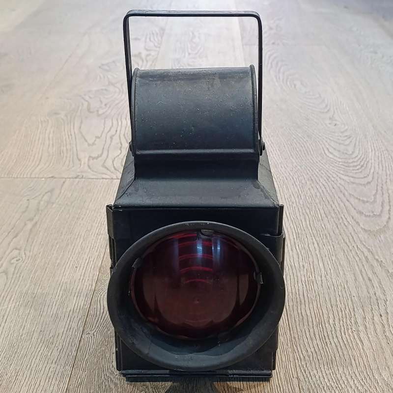 Vintage SA Railway signal lamp with original burner
