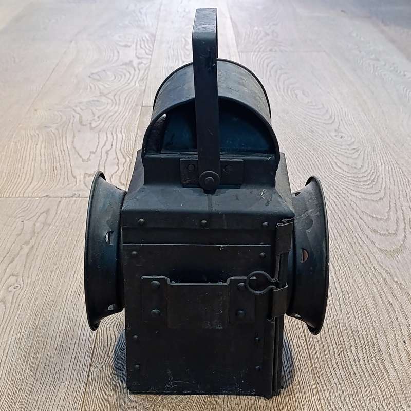 Vintage SA Railway signal lamp with original burner