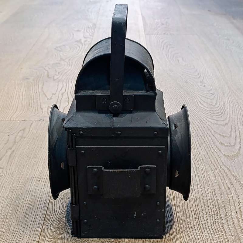 Vintage SA Railway signal lamp with original burner