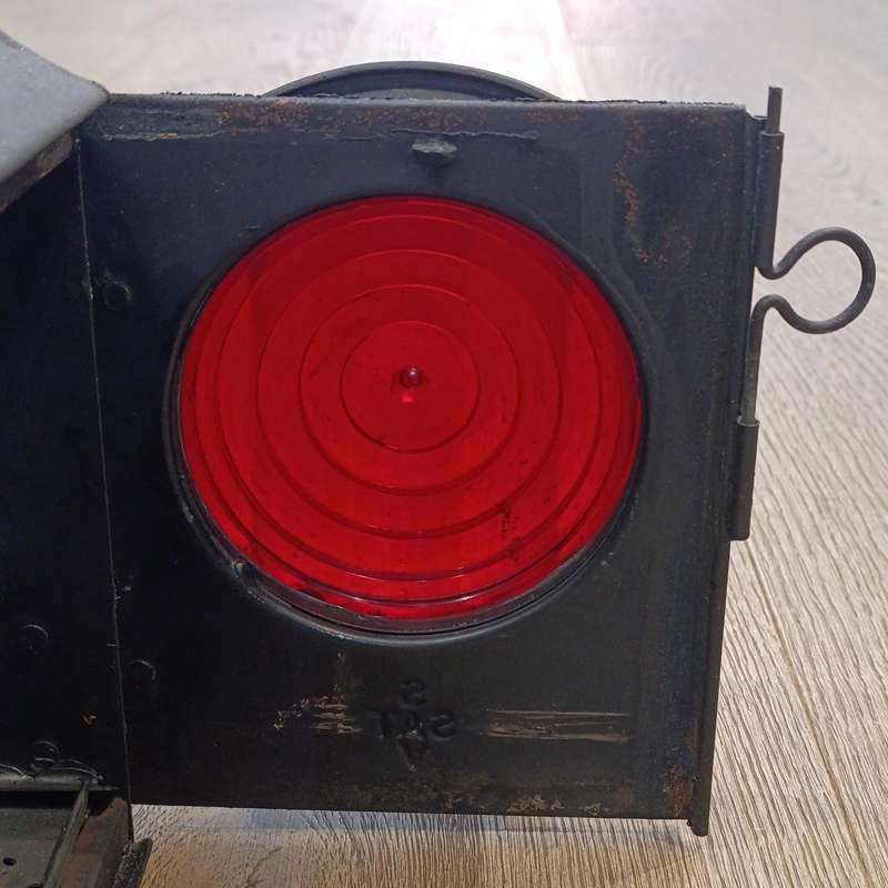 Vintage SA Railway signal lamp with original burner