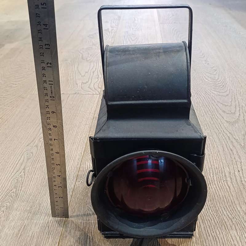 Vintage SA Railway signal lamp with original burner