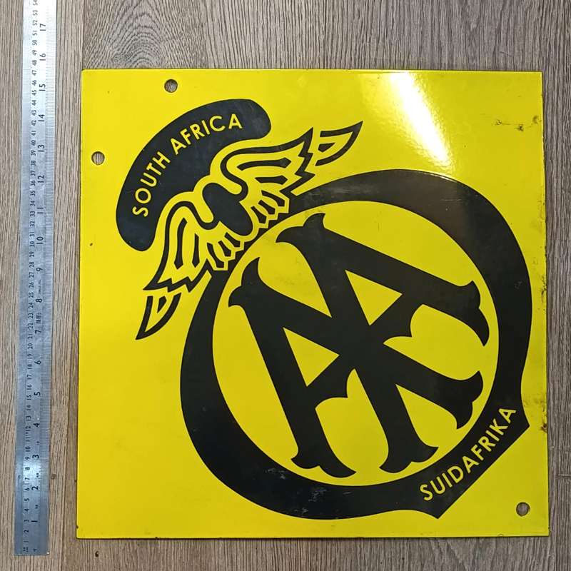 Vintage AA-Automobile Association South Africa enamel sign