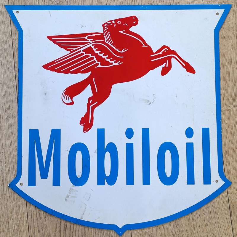Vintage Mobil Oil metal printed sign