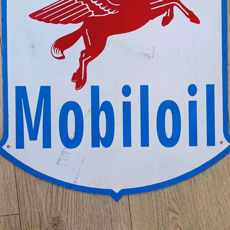 Vintage Mobil Oil metal printed sign
