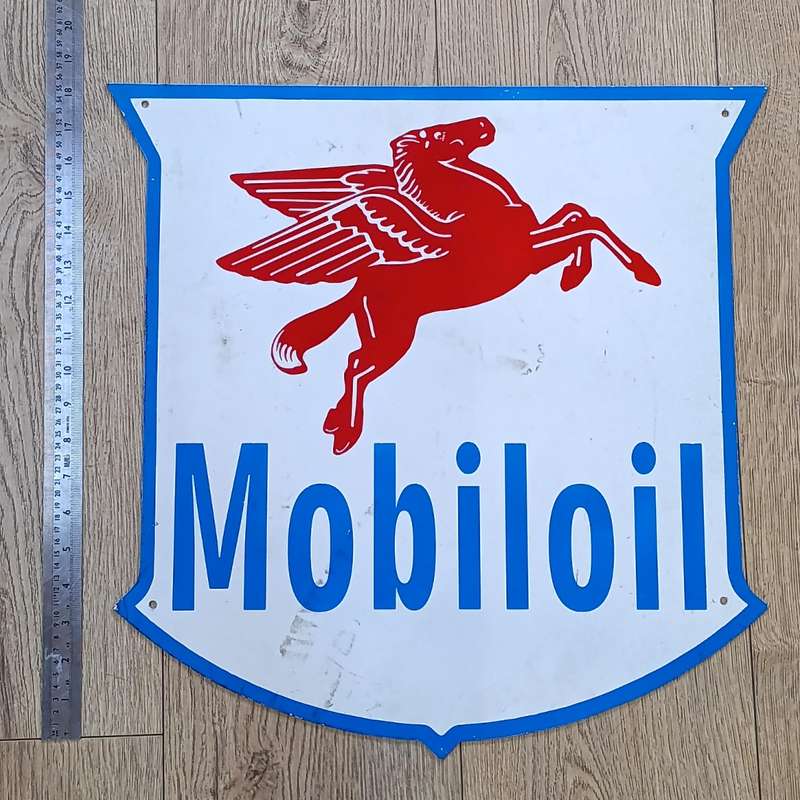 Vintage Mobil Oil metal printed sign